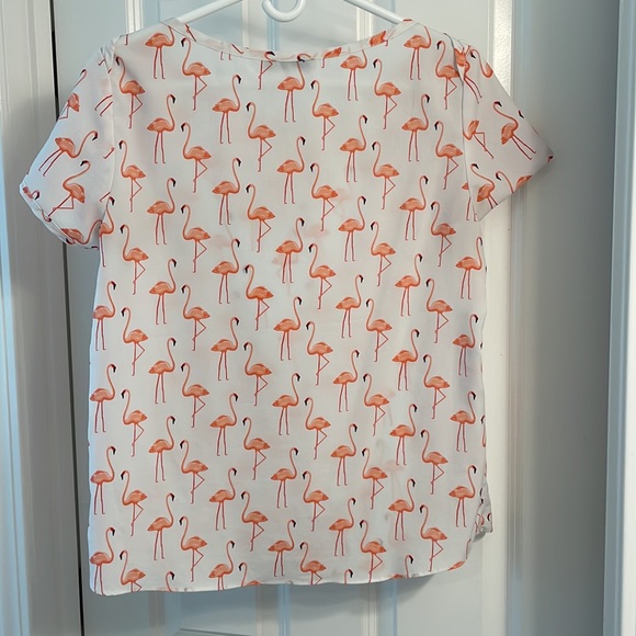 Pink Flamingo Blouse - Size medium -100% polyester. - Picture 5 of 7